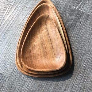 NIB Sembla Wooden nesting petal trays